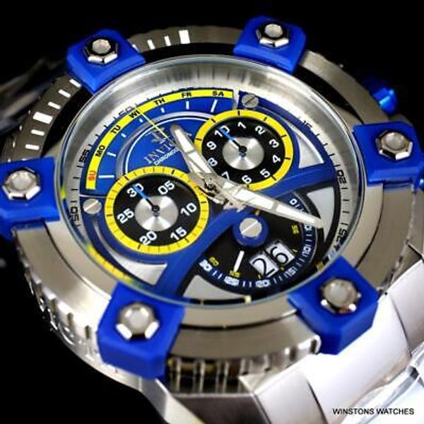 Invicta Reserve Grand Octane 63mm Stainless Steel Swiss Blue Chrono ...