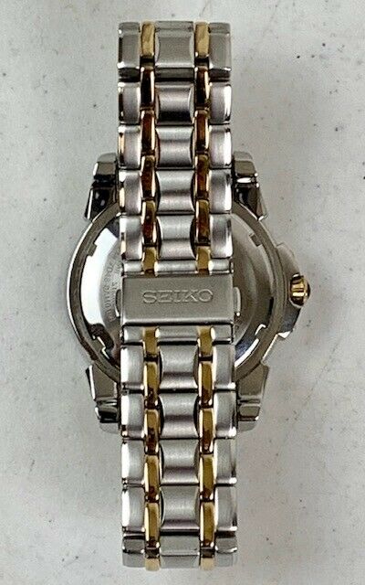 時計 ken SEIKO Premier 7D48-0AA0 KINETIC Quartz Perpetual Silver