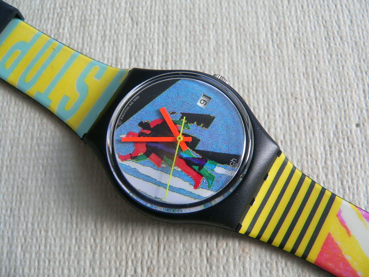 1989 Vintage Swatch Watch 80 s Taxi Stop GB410 Read before you