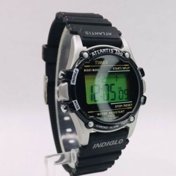 Vintage ATLANTIS 100 TIMEX Digital LCD Sports Quartz Watch T77511 - New ...