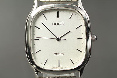 N MINT] SEIKO Dolce 5E31-5B40 Men's Vintage White Tank Quartz
