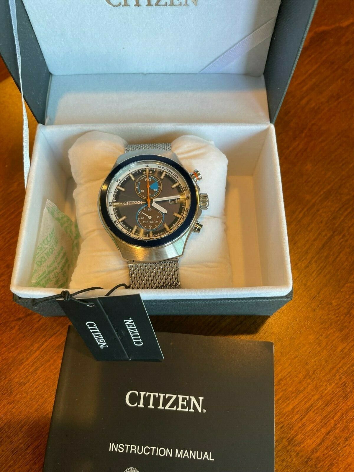 Citizen eco drive chronograph men s w box and tag. Rare and never used. WatchCharts