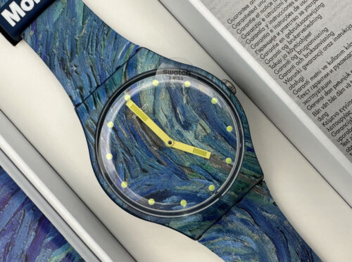 Swatch x MoMA The Starry Night Van Gogh SUOZ335 New Unused 41mm