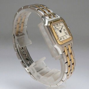 Cartier Panthere Damen Quarz Uhr Ref Wb6 In Stahl Gold Mit Box U Papieren Watchcharts