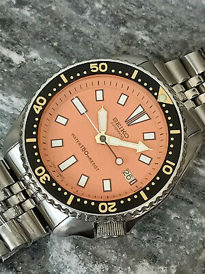 VINTAGE SEIKO DIVER ORANGE FACE 7002-7001 AUTOMATIC MEN'S WATCH