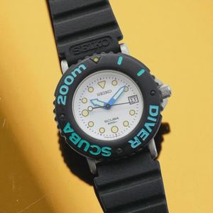 SEIKO AGS TITANIUM SCUBA 200M 3M22-0B10 + NEW CAPACITOR BATTERY