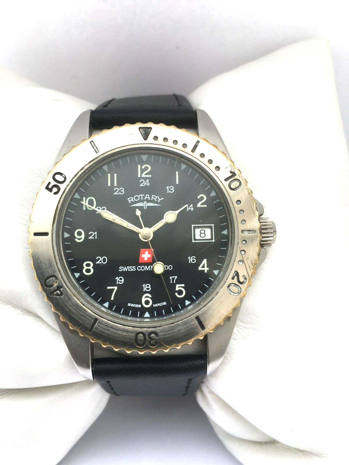 Rotary Mens Swiss Commando Quartz 100 MT WR Switzerland Date Watch UCAR371 WatchCharts