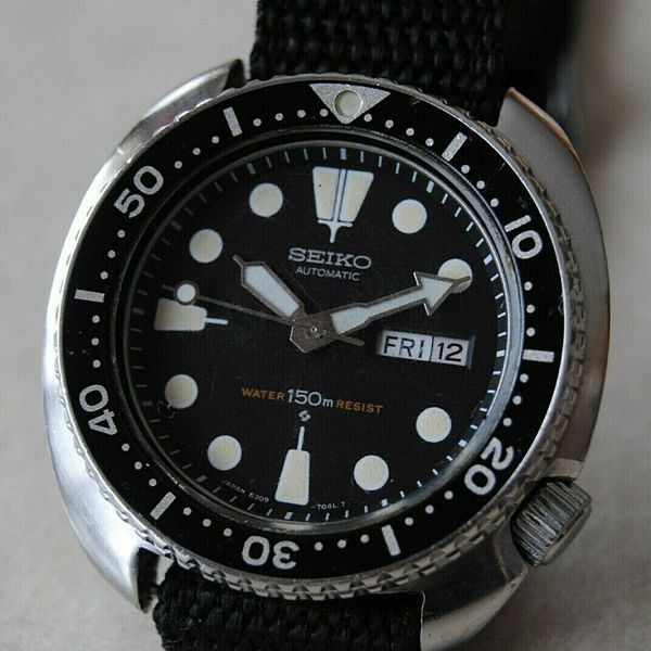 VINTAGE 1977 SEIKO 6309 - 7049 *TURTLE AUTOMATIC STEEL MENS DIVER WATCH ...