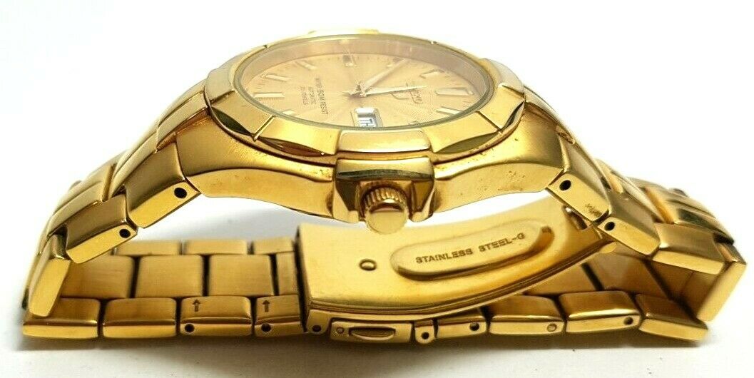 Seiko 5 automatic 23 sale jewels gold plated price