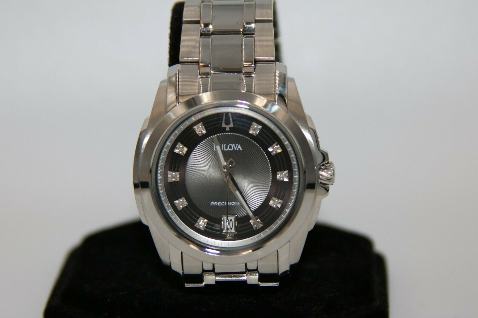 Bulova Precisionist C877654 Stainless Steel Diamond Face Watch