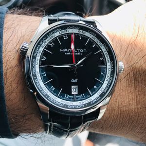 Hamilton Jazzmaster GMT 42mm Black Dial H32695731 Price as