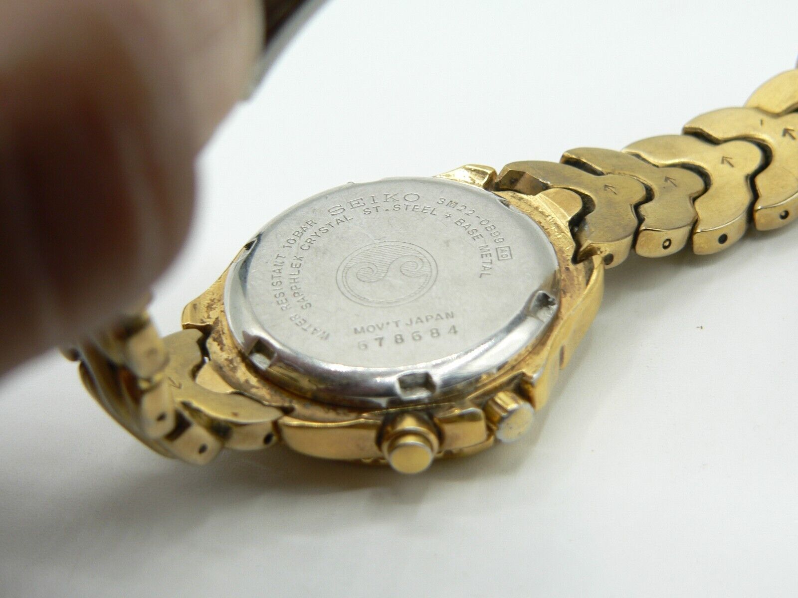 Women's Seiko Kinetic Sports 100 Watch 3M22-0899 Gold Tone