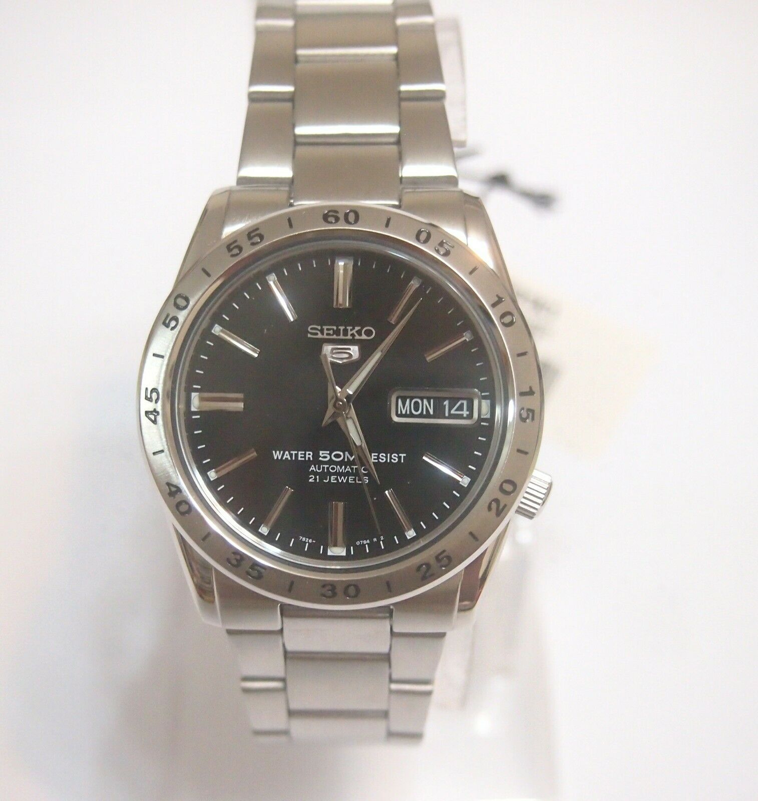 Seiko 5 Snke01 Stainless Steel Band Automatic Men S Black Watch Snke01k1 New Watchcharts