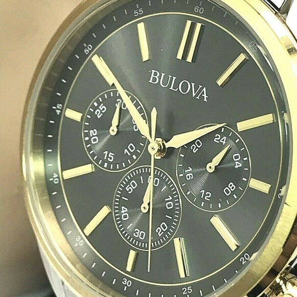 Bulova Men's Chronograph Quartz Two Tone Stainless Steel Gray Dial