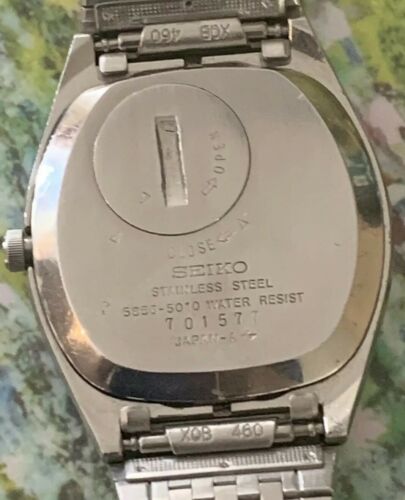 Vintage Seiko 5856-5010 King Quartz Blue Dial Mens Watch, KQ