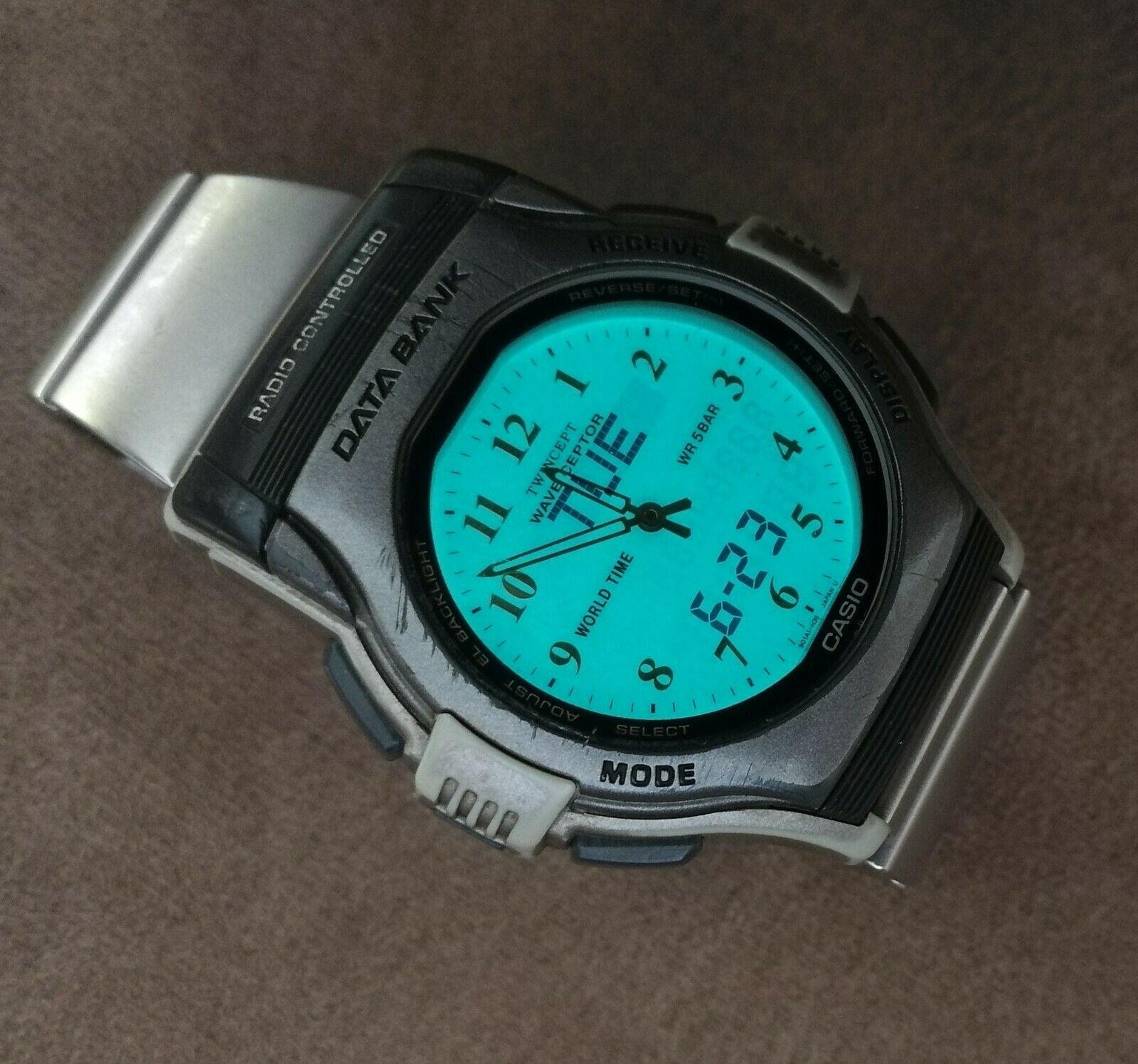casio fkt-2000 wave ceptor databank alarm chrono lcd watch japan 