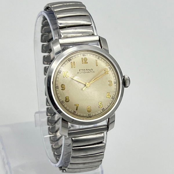 Vintage 1940s Men's ETERNA Bumper Automatic Brevete All Steel Swiss ...