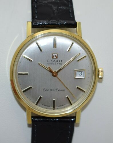 TISSOT VISODATE SEASTAR SEVEN 17 Jewel Cal 782 1 Gold Tone Case