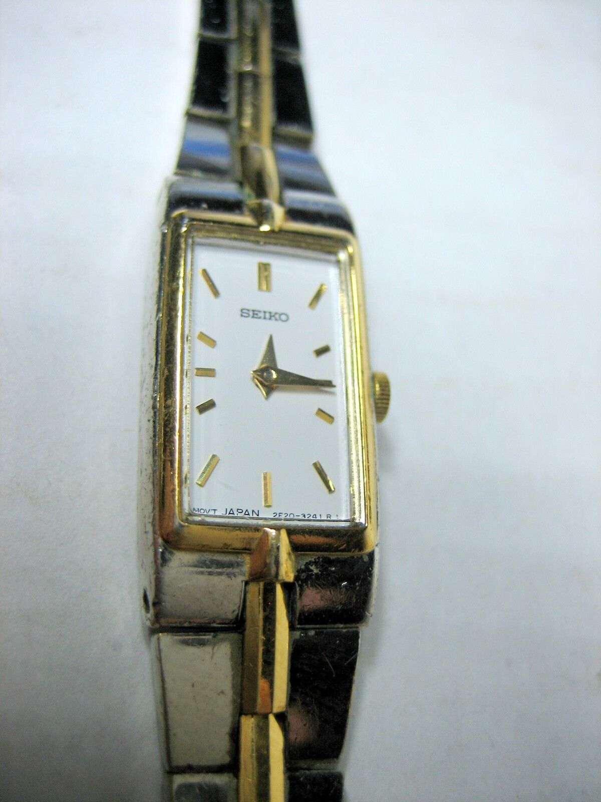 Vintage Seiko Silver Gold Tone Womens Quartz Watch 2E20 7479