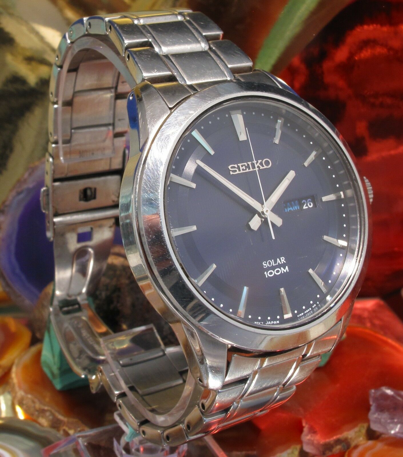 SEIKO セイコー SOLAR 100M V158-0AR0 ソーラー 腕時計 Seiko