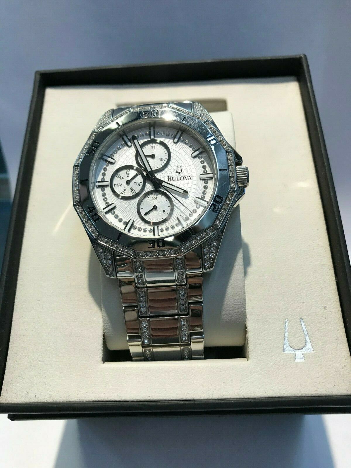 Bulova Men s Stainless Steel Crystal Chronograph Quartz Movement