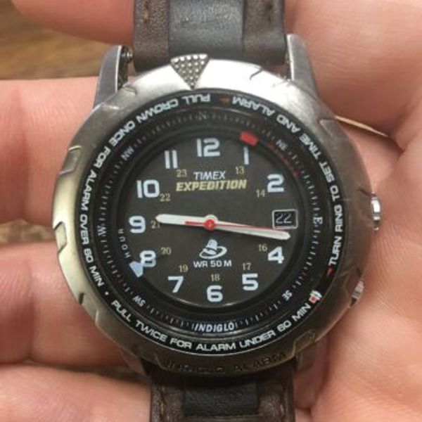 TIMEX Expedition Indiglo Time, Date & Alarm WR50m Watch New Battery ...