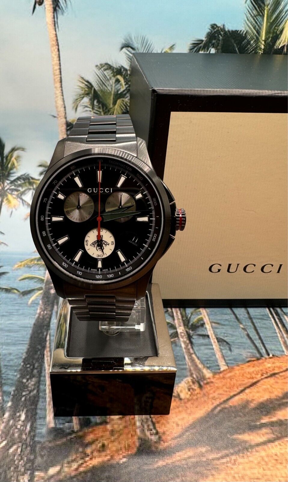 GUCCI G-timeless Chronograph XL Black Dial Watch YA126268
