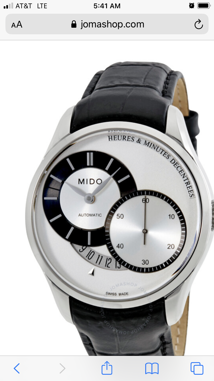 Mido belluna ii heures & minutes decentrees hot sale