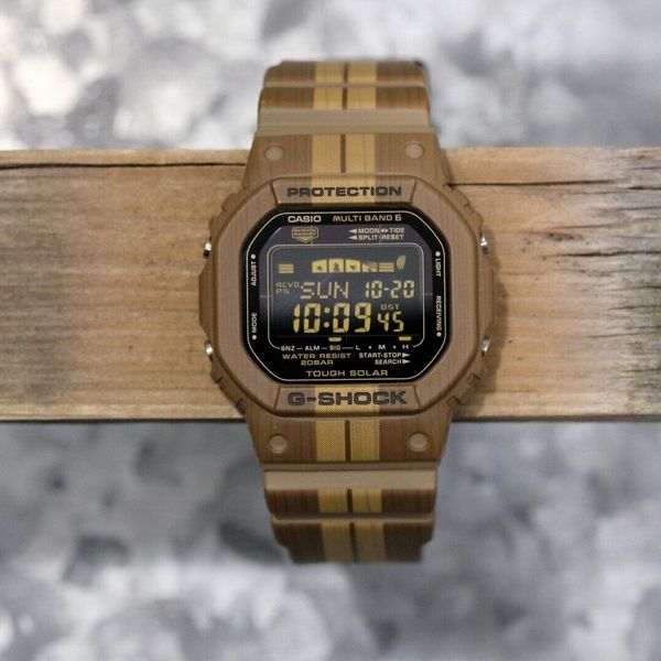 Casio G-Shock GWX-5600WB-5 Solar Atomic Wood Grain Mens Watch