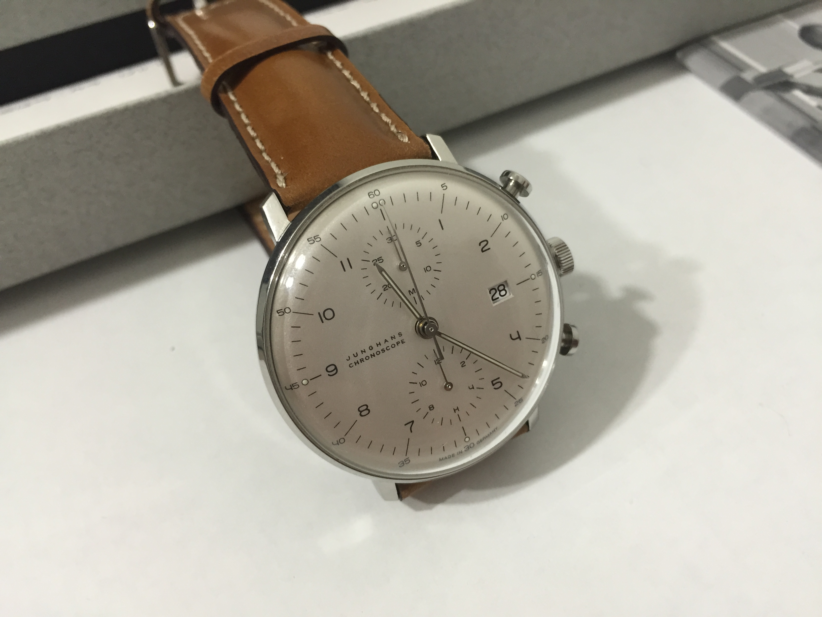 Junghans Max Bill Chronoscope Box and Papers Extra Straps