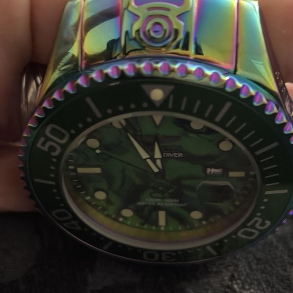 Invicta 26333 Grand Diver 54mm Auto Abalone Green Dial Iridescent ...