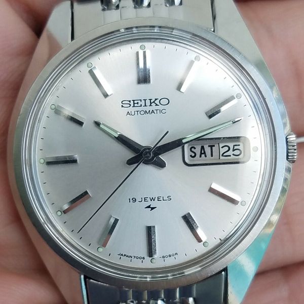 Vintage SEIKO 7006-8040 On Beads of Rice Bracelet Silver Dial 483802 /1974  AUG | WatchCharts