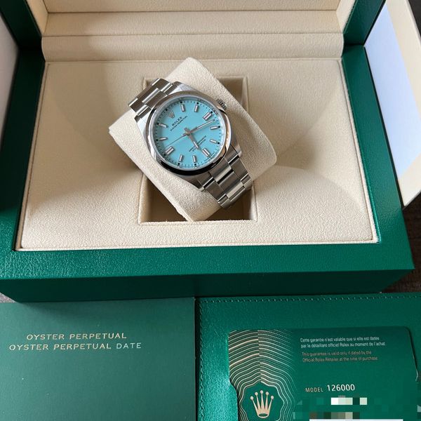 FS: Rolex BNIB 126000 tiffany blue dial op36 NEW CARD FULL SET ...