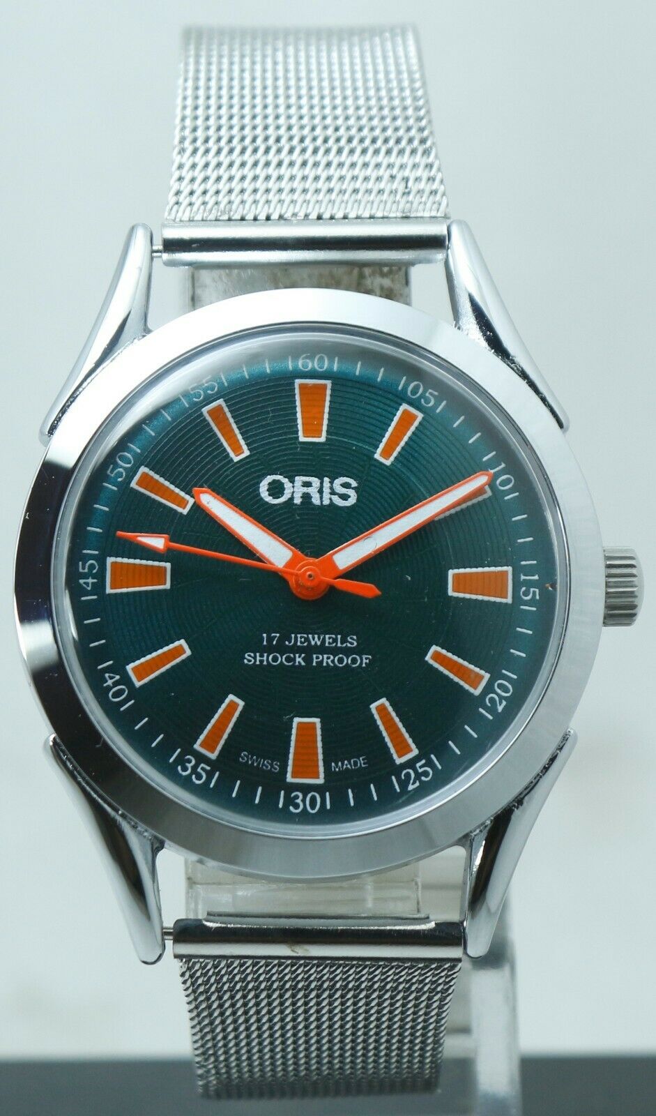 Vintage ORIS Green Dial 17 Jewels FHF ST 96 Hand winding Luxury