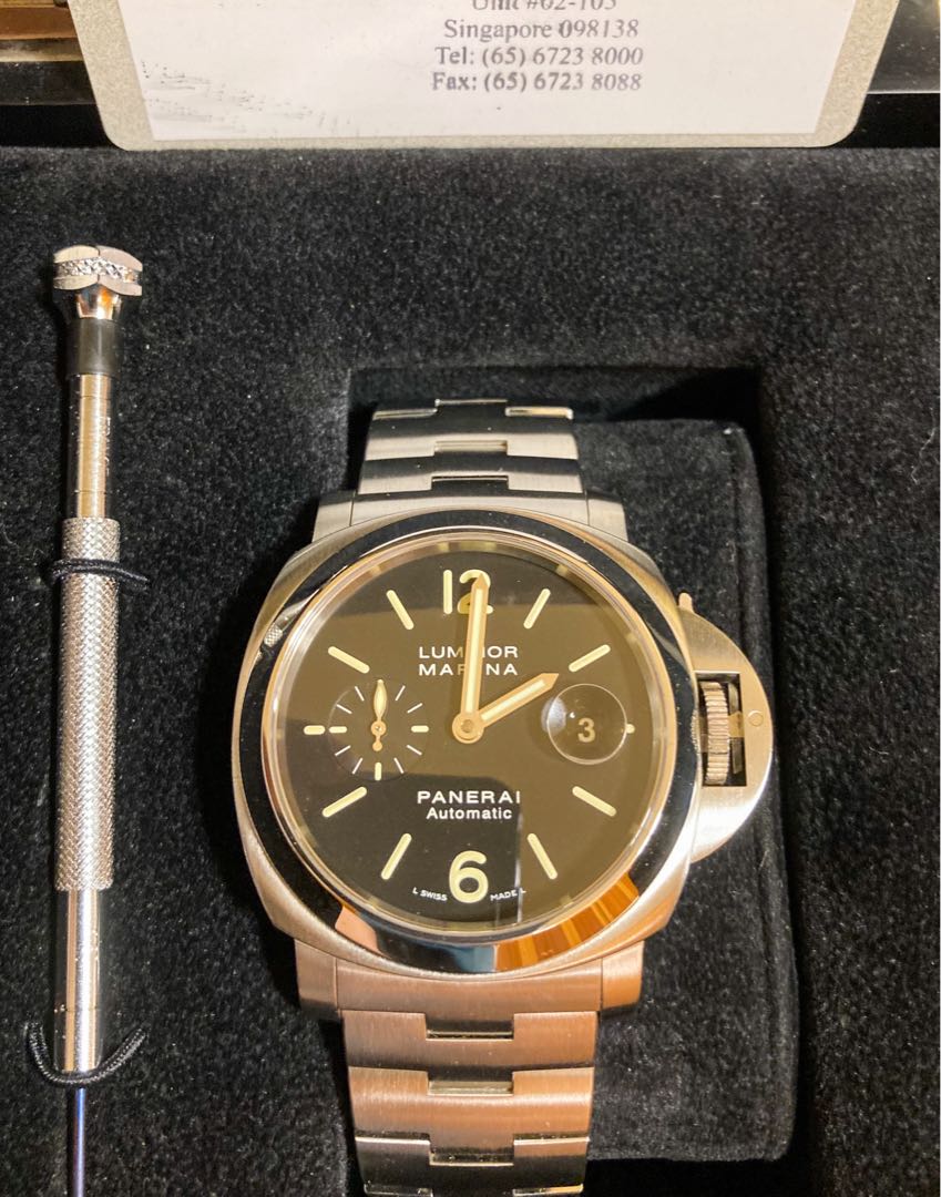 panerai luminor marina pam 104 watch w stainless steel strap