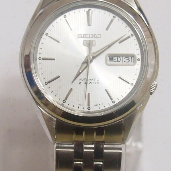 SEIKO 5 SNKL15 Stainless Steel Band Automatic Men's Silver Watch ...