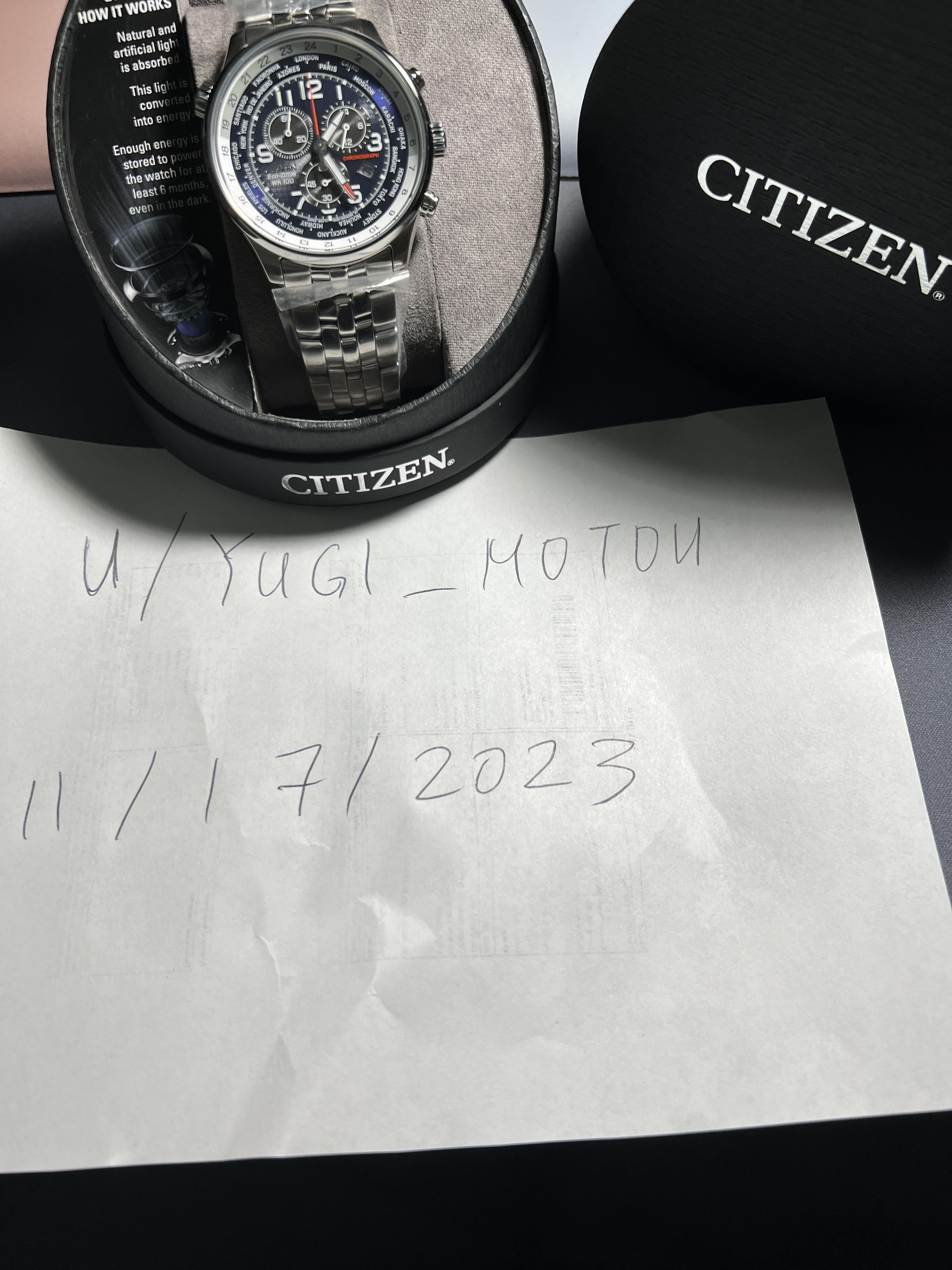 Citizen eco drive on sale chronograph world time