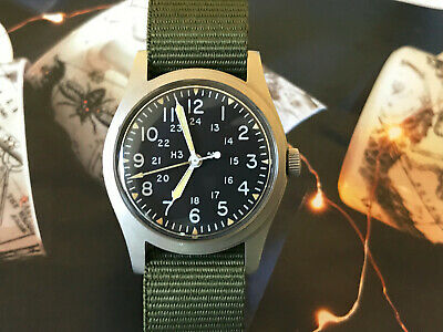 Vintage 1981 Hamilton military men's watch, Vietnam war design