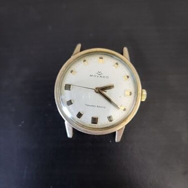 1970s Movado Tempo-Matic 'Sub-Sea' Date Model 2785 in Gold Plated Case with Box Like New main image 0