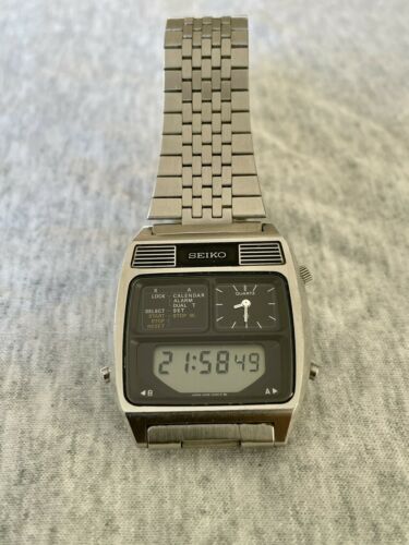 SEIKO H239 5080 VINTAGE Digital Analog Calendar Alarm Watch W