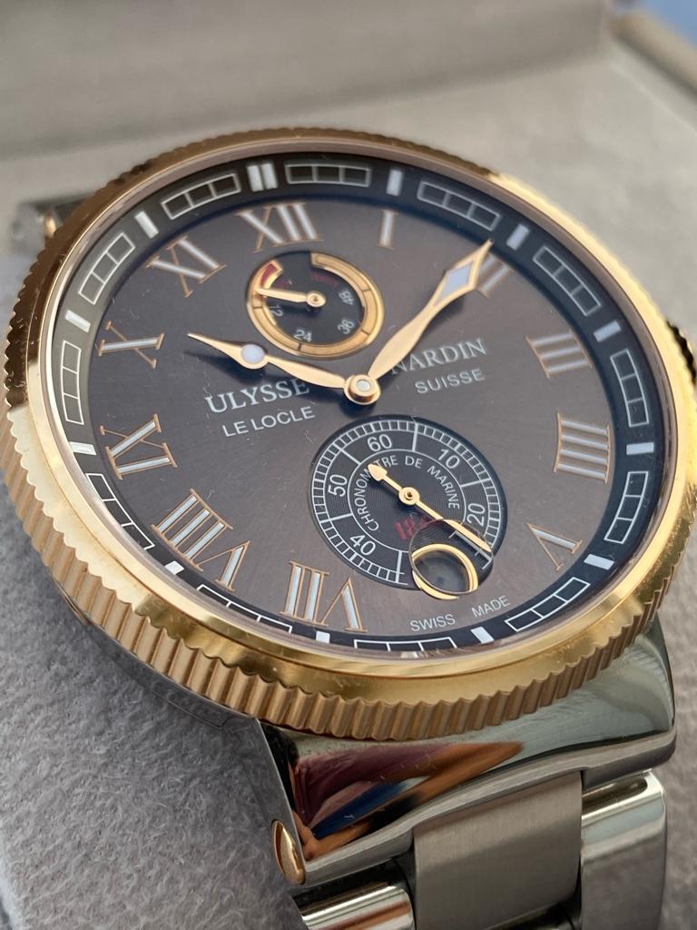 Ulysse Nardin Marine Chronometer 1185 126 45 18k Rose Gold Steel