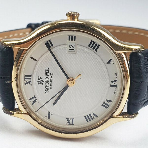 Raymond Weil Geneve 10M 9159 18K Gold Electroplated Swiss Mens Watch
