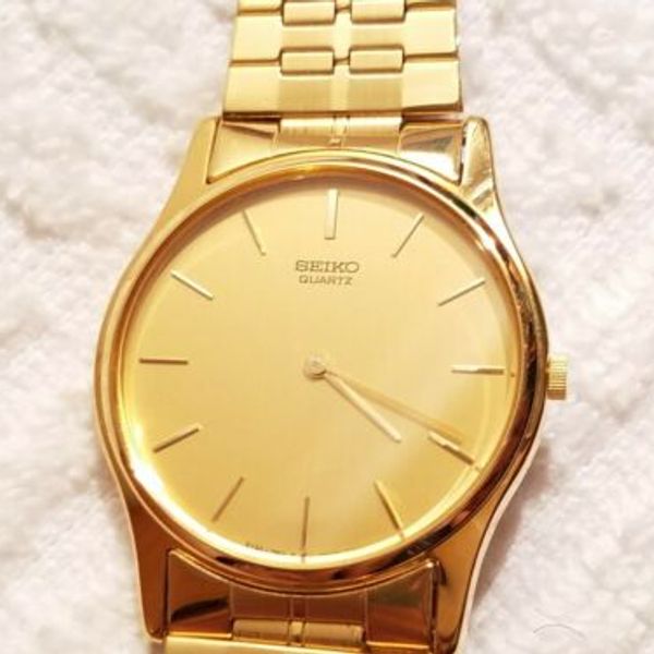 Vintage Seiko Ultra Thin Gold Tone Dress Quartz Watch | WatchCharts