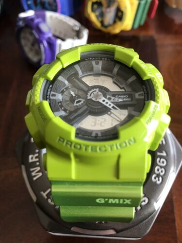 G-SHOCK ハイパーカラー GA-110 ライムグリーン Casio G Shock GA110 Ga 110 Lime Green Grey Hyper Crazy Colours