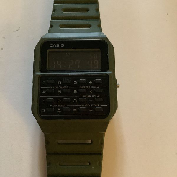 Casio Vintage Range Calculator Watch In Green | WatchCharts Marketplace