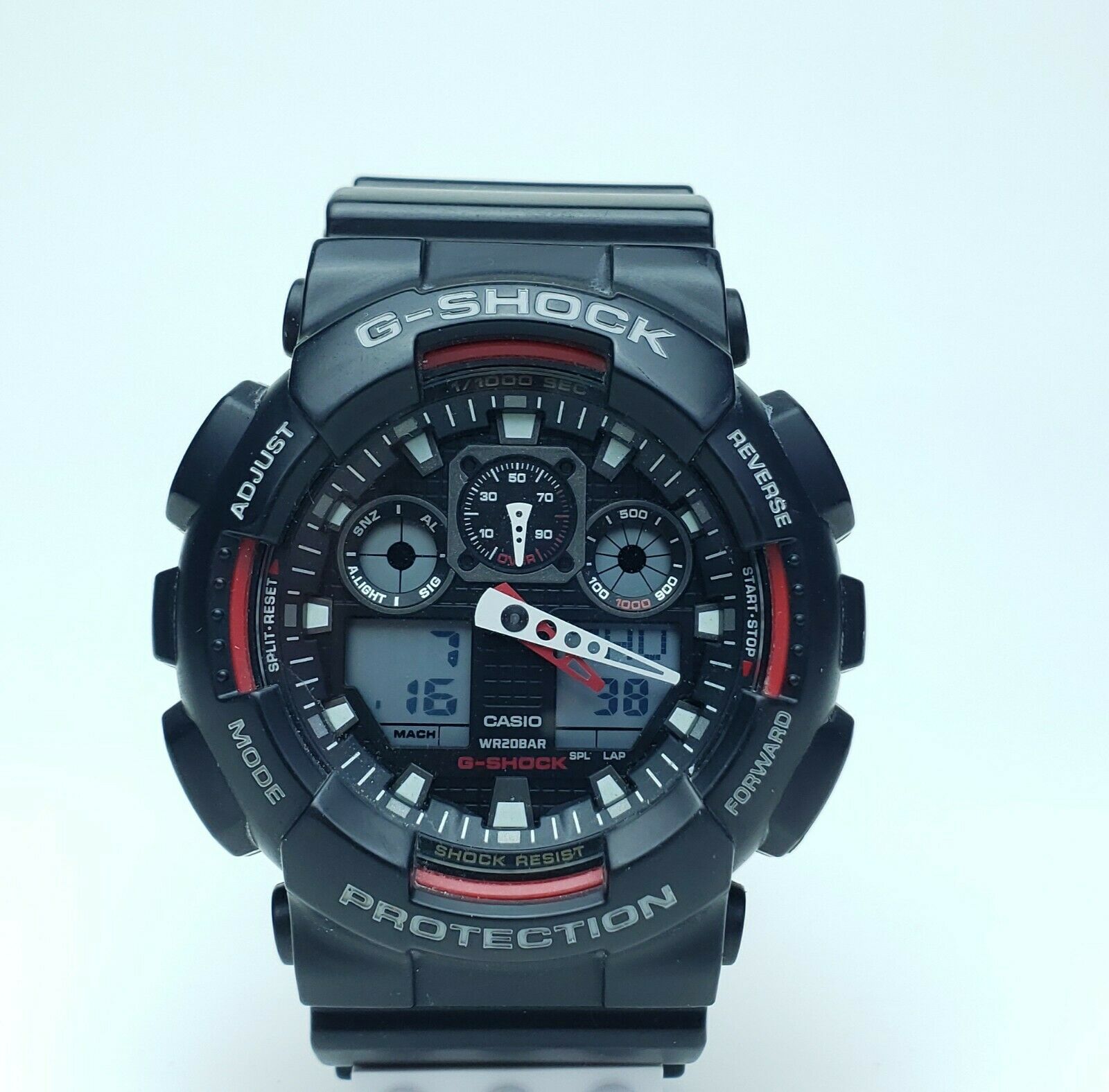 Casio G-Shock GA-100 5081 Red Black Watch **New Battery** WatchCharts ...