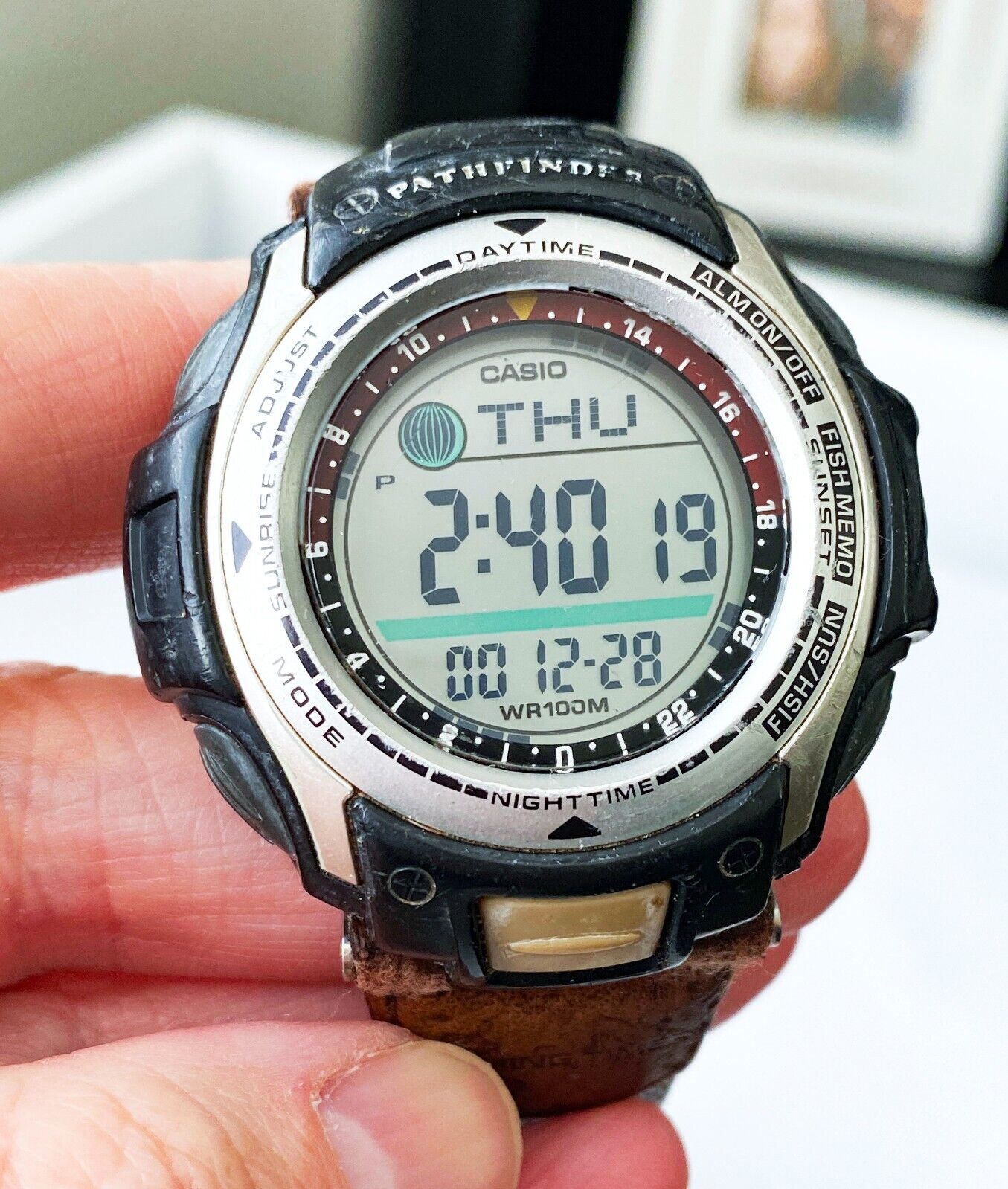 Men's Casio Pathfinder PAS-400b Fishing Watch Chronograph Alarm