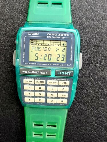 Casio Calculator Watch DinoZone Telememo50 DBC-63 Green The