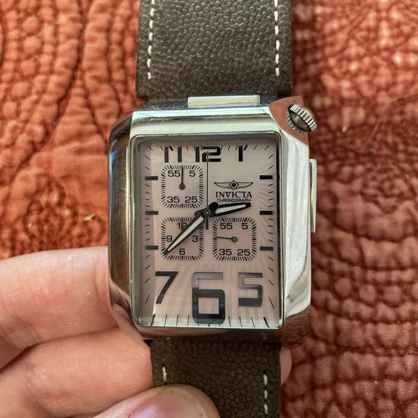 INVICTA 2418 VINTAGE COLLECTION TIME SQUARE MOTHER OF PEARL WATCH ...