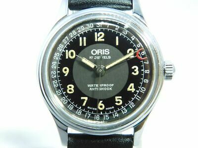 ORIS 302-7285B HAND-WINDING POINTER DATE SILVER BLACK VINTAGE